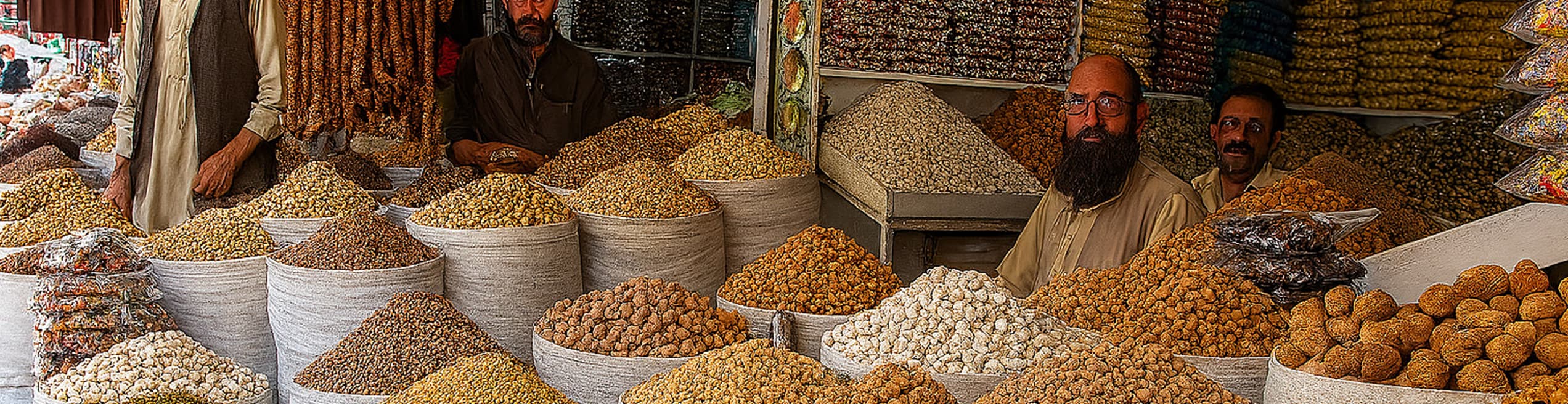 Assorted dried fruits from Quetta arranged neatly.