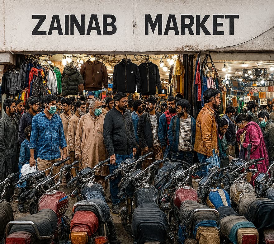 Vibrant Shopping Scene at Zainab Market Karachi