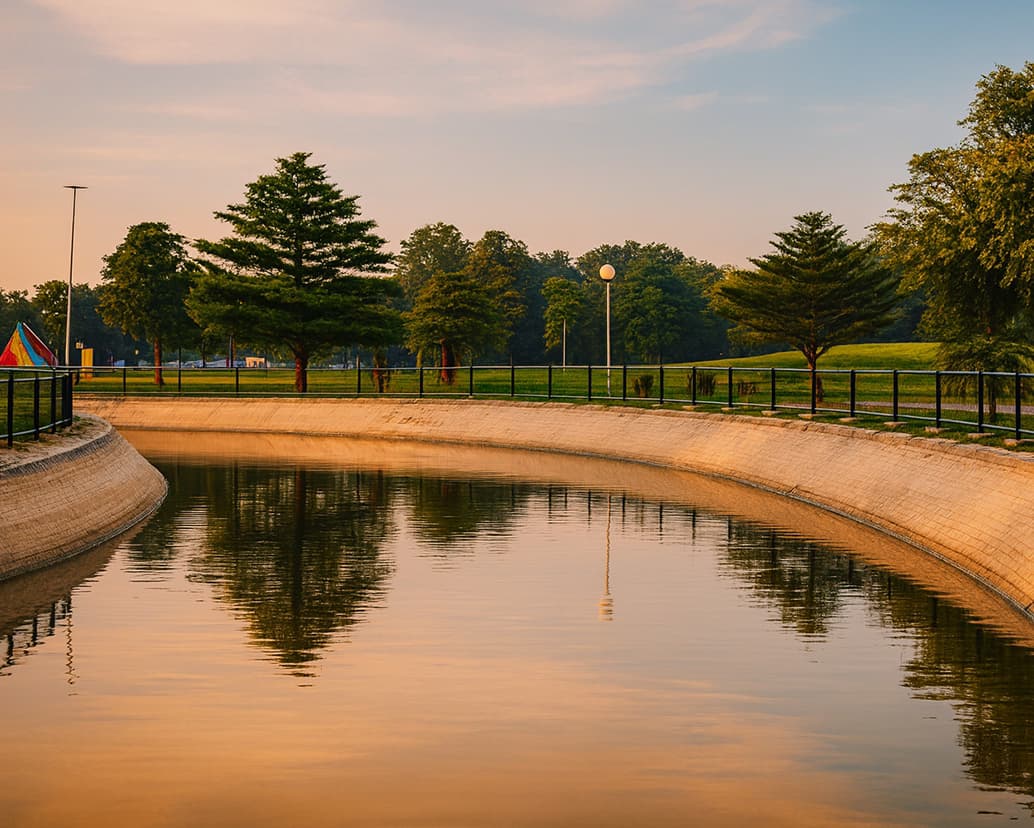 Tranquil lake in Model Town Park Lahore.