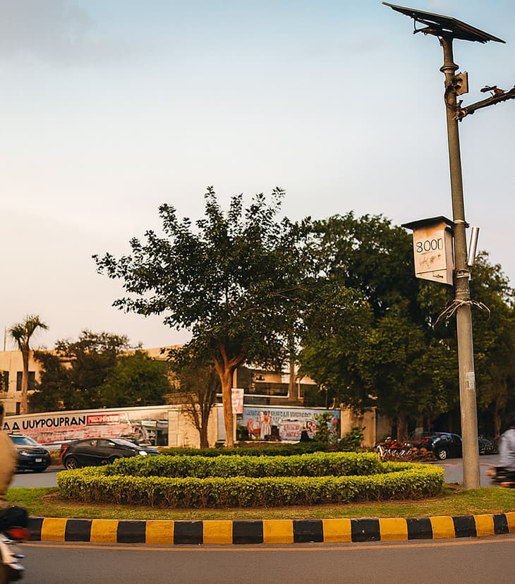 Roundabout in Model Town Lahore.