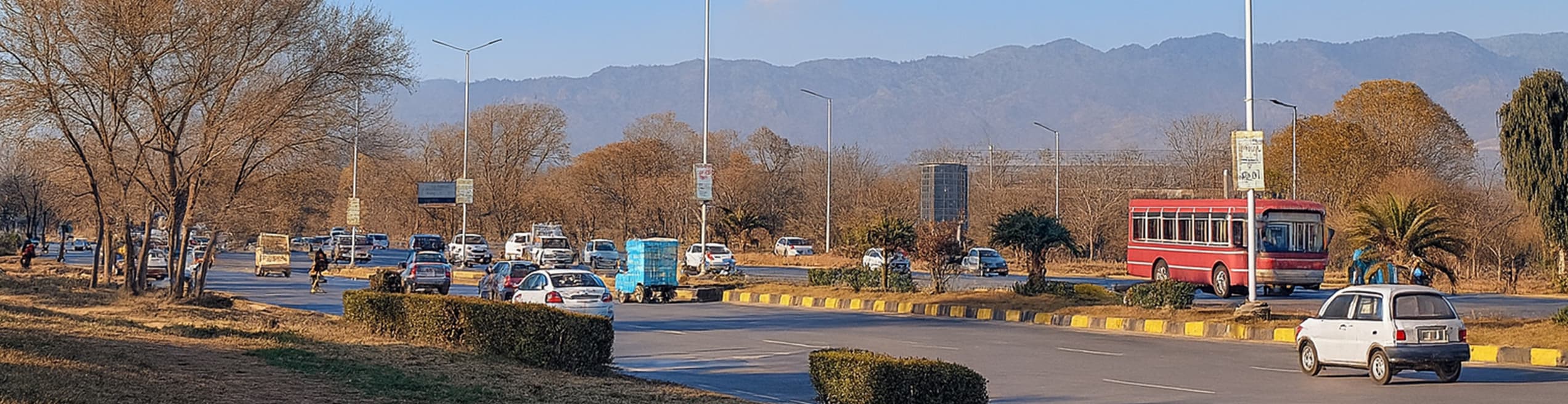 View of a main road in Rawalpindi.