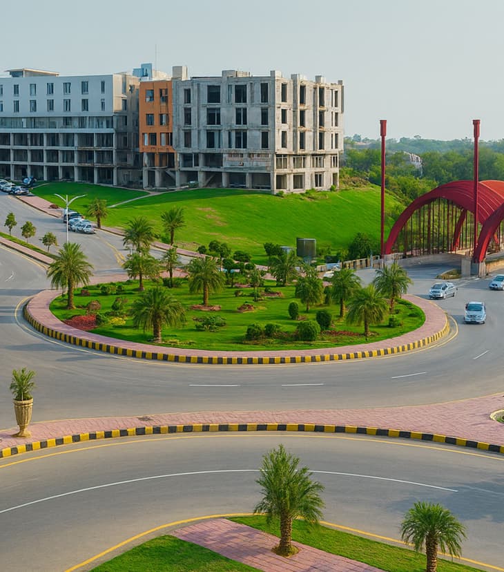 Roundabout in Gulberg Greens