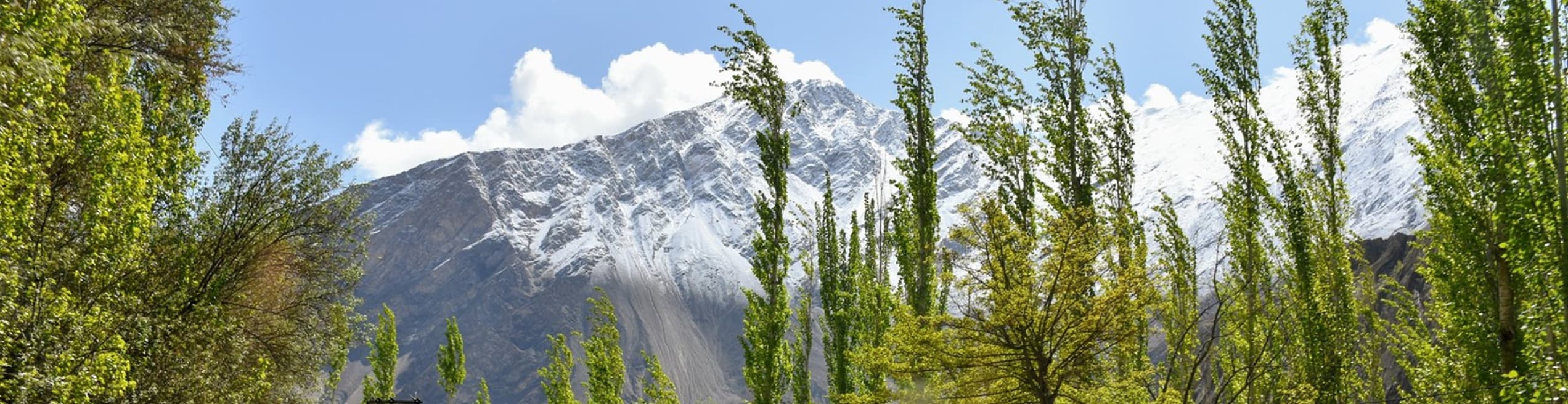 Scenic mountains view in Aliabad Hunza, Aliabad Hunza valley surrounded by mountains