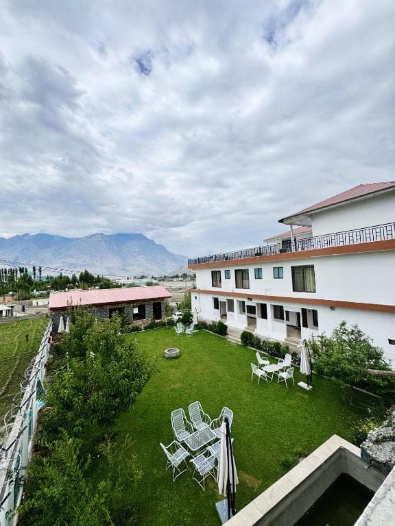 Serene mountain views from room in Skardu, Top view hotels Skardu scenery