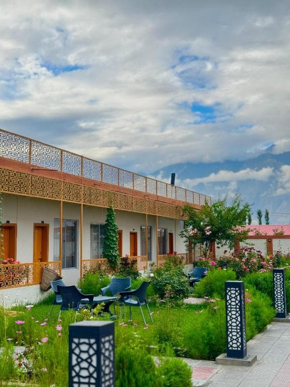 Mountain view from room window in Skardu hotel, Top view hotels Skardu scenic mountains