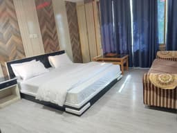 deluxe bedroom with double bed in Skardu, Pacific Guest House mountain view room
