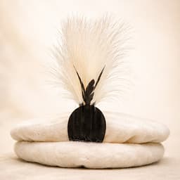 Balti cap traditional cap of Gilgit Baltistan with embroidered trim and wool texture Close-up of Balti cultural cap, Traditional cap Gilgit Baltistan style Balti cap