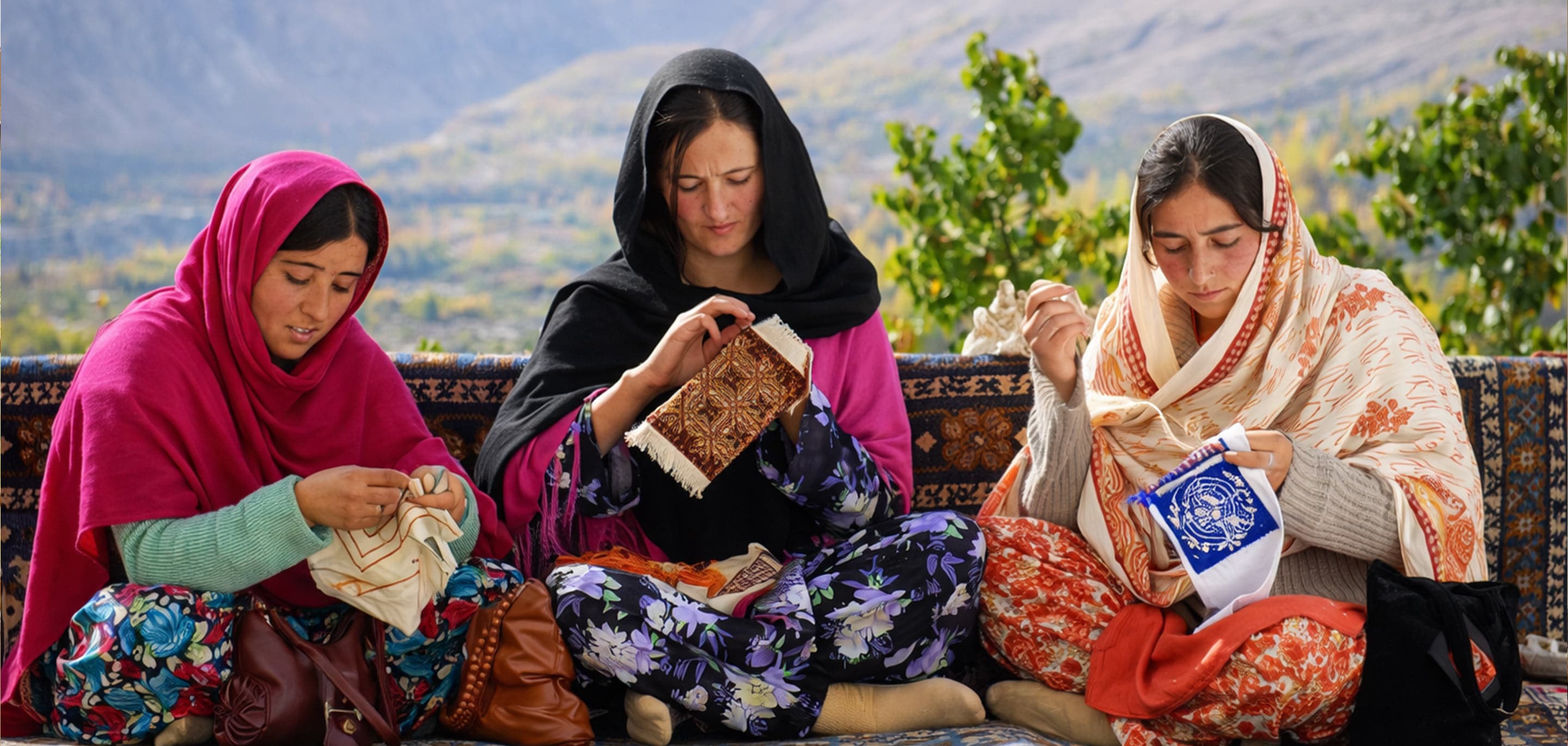 Crochet designs and traditional accessories made from handmade wool as cultural products crochet designs displayed as traditional accessories, Handmade wool crochet items