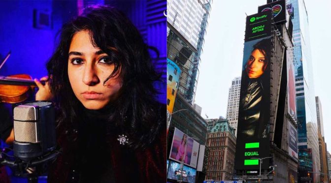 Pakistan’s Arooj Aftab Gets Featured on Times Square Billboard